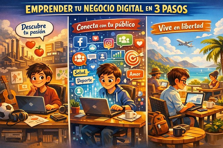 Emprender tu negocio digital en 3 pasos + Checklist Emprender tu negocio digital en 3 pasos + Checklist