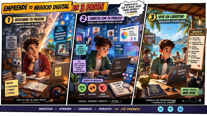 Emprender tu negocio digital en 3 pasos + Checklist Emprender tu negocio digital en 3 pasos + Checklist