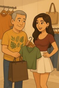 Susanita y Pedrito de compras